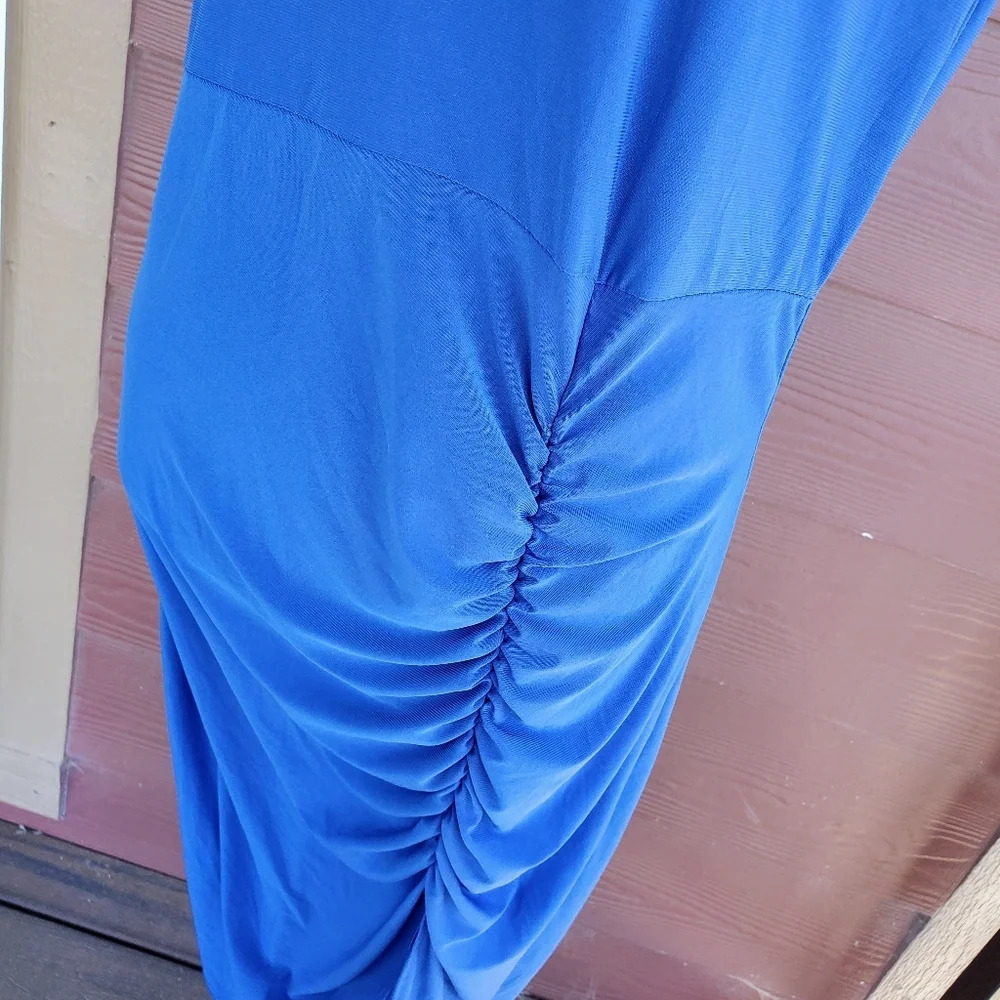 Myth Royal Blue Ruched Bodycon Dress Size XL - Picture 2 of 8